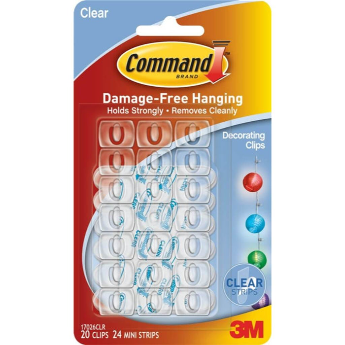 3M Command Decorating Clips Clear Pack of 20
