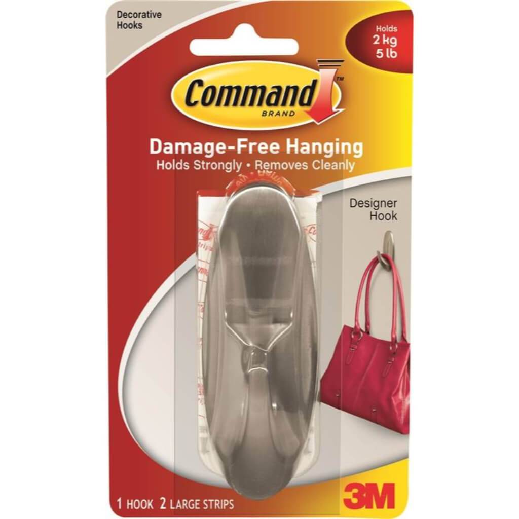 3M Command Large Sized Designer Hook Nickel