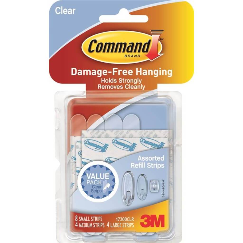3M Command Clear Assorted Refill Strips