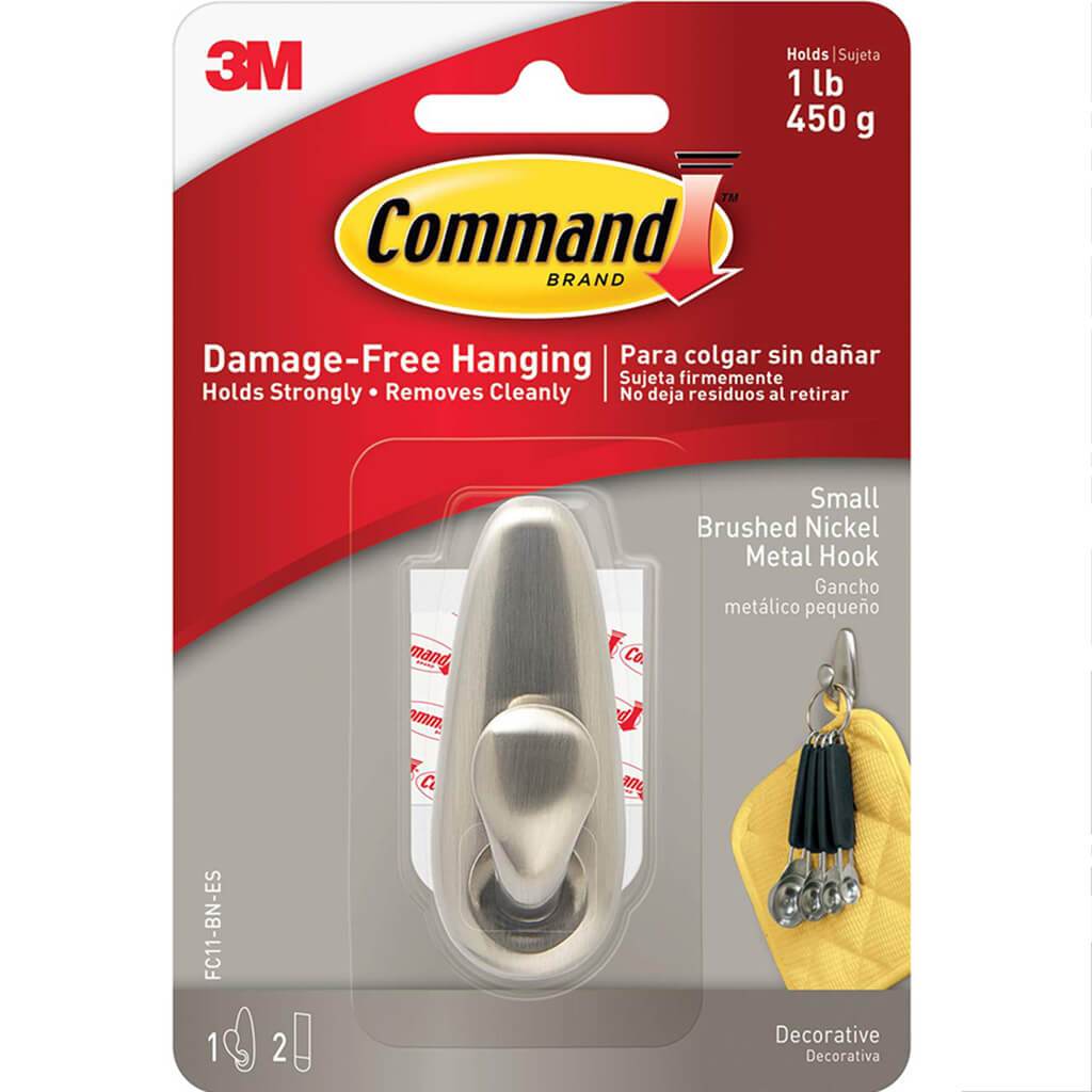 3M Command Brushed Nickel Metal Hanger