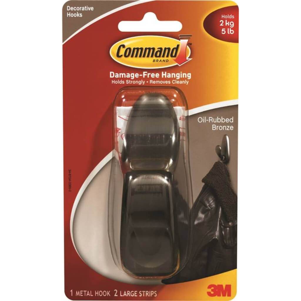 3M Command Large Oil Rubbed Bronze Metal Adhesive Hook