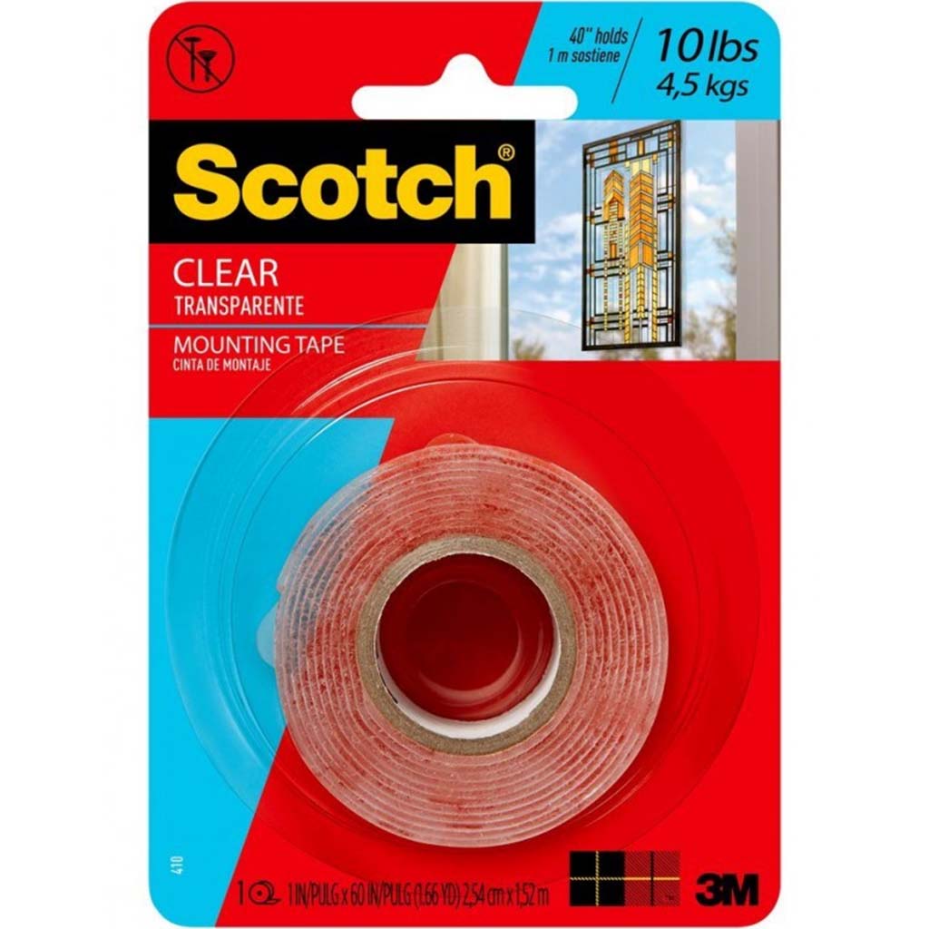 Scotch Clear Mounting Tape 1in x 5ft 