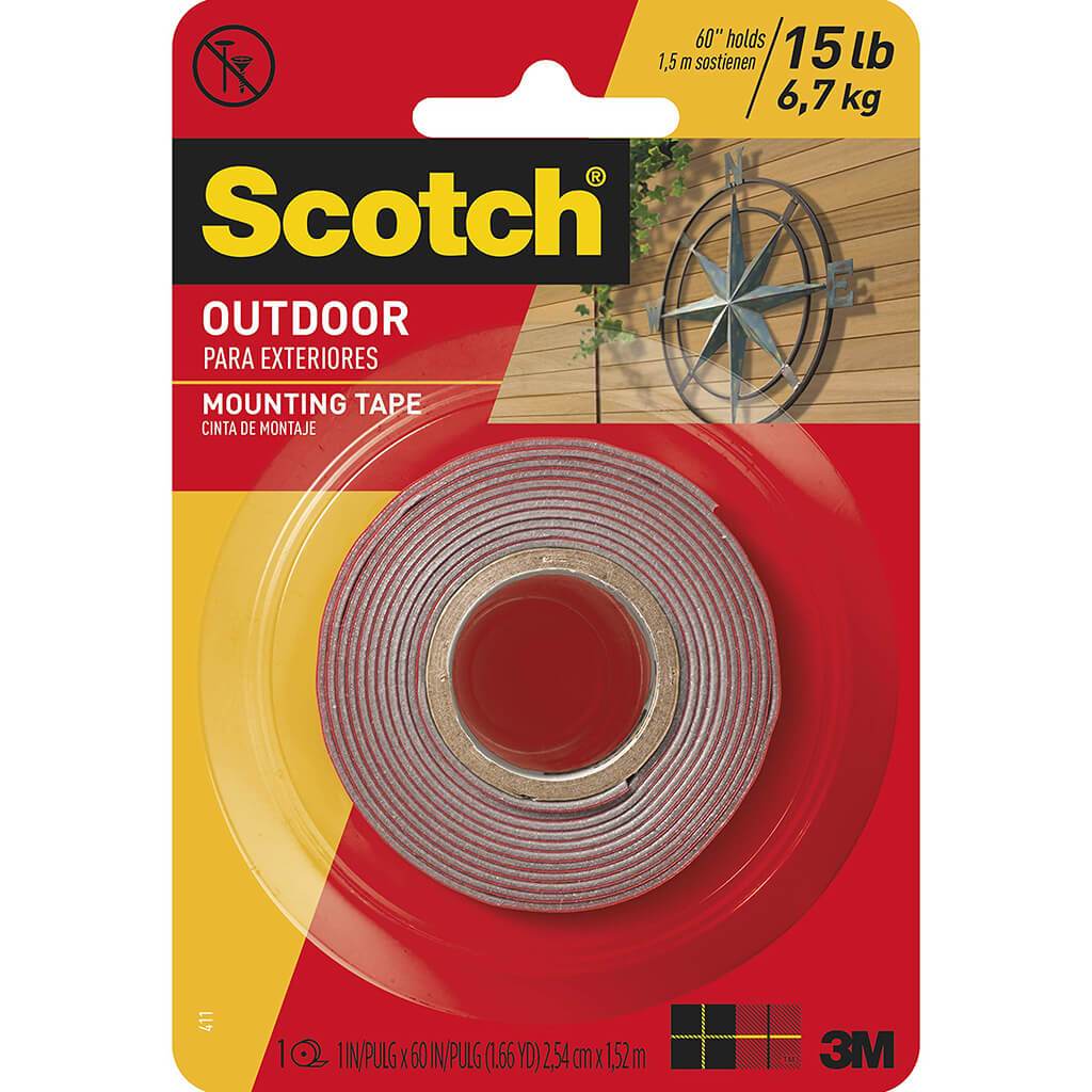 Outdoor Mounting Tape 1in x 60in Gray