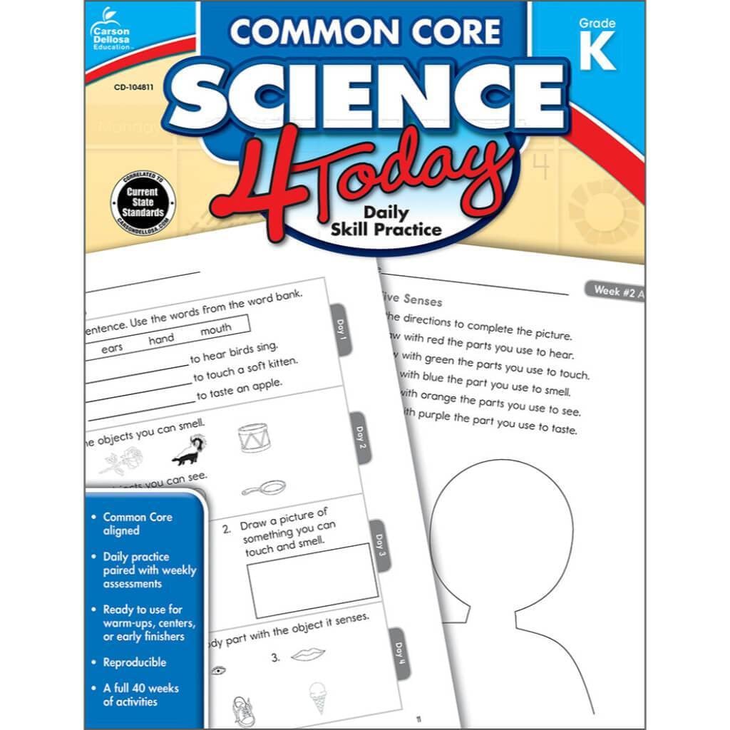 Bk Common Core Science 4 Today Workbook Grade Kinder 