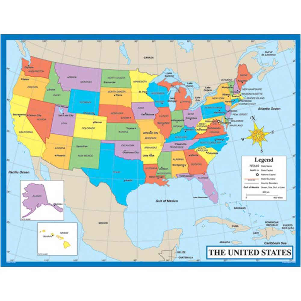 Map Of The United States Chart 