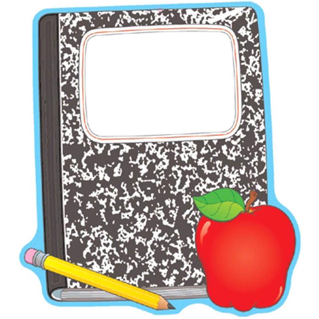 Composition Book And Apple Two Sided Decoration 