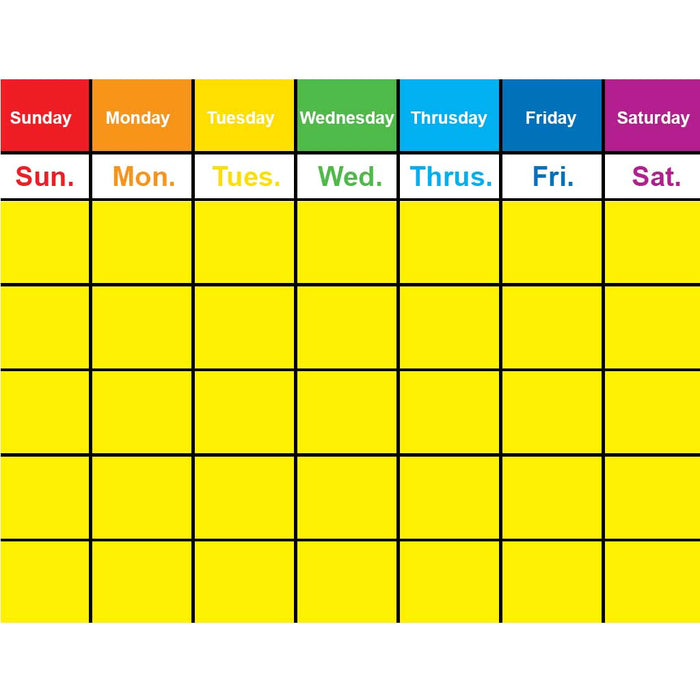 Write-On/Wipe-Off Colorful Calendar Chart 