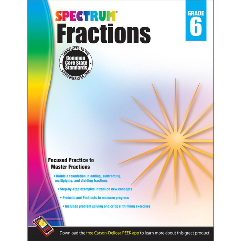 Spectrum Fractions Workbook Grade 6 