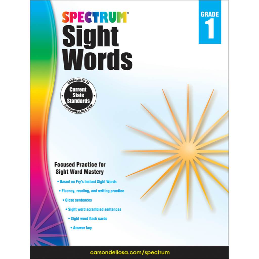Spectrum Sight Words Bk Workbook Grade 1 
