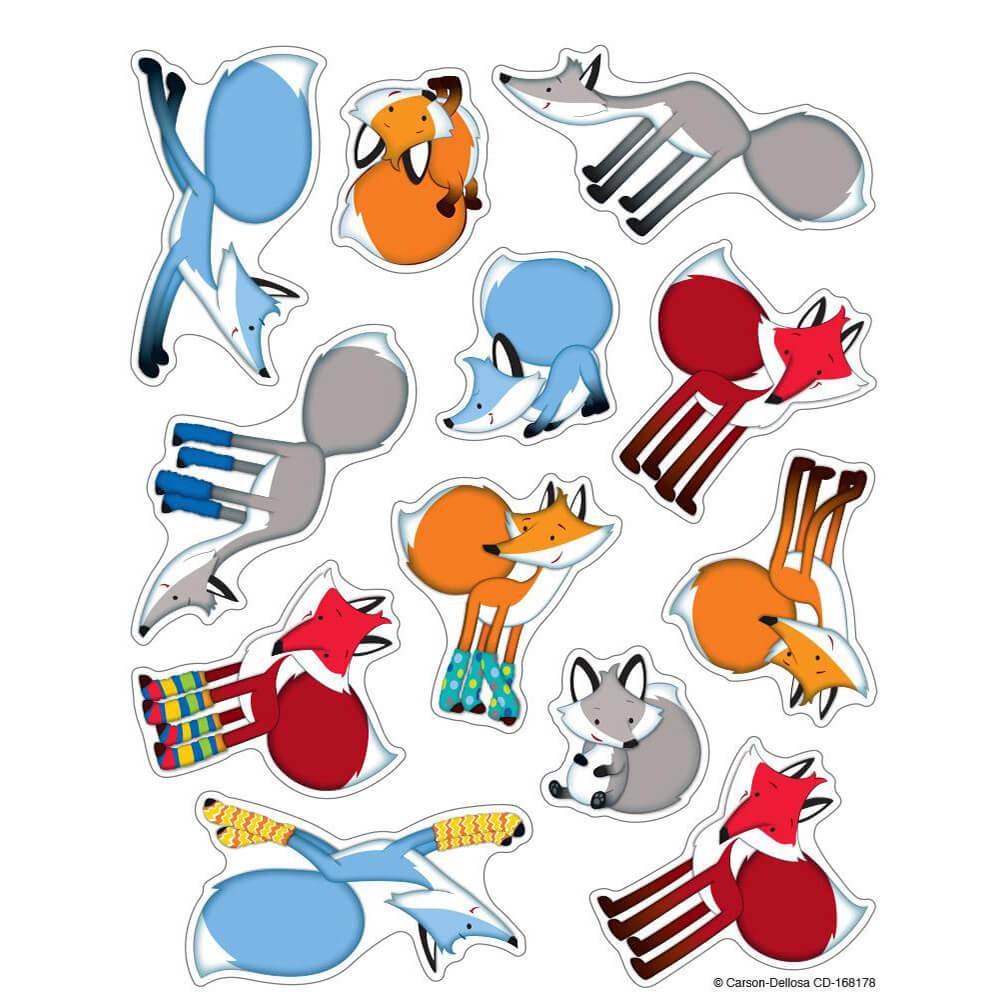 Playful Foxes Shape Stickers 