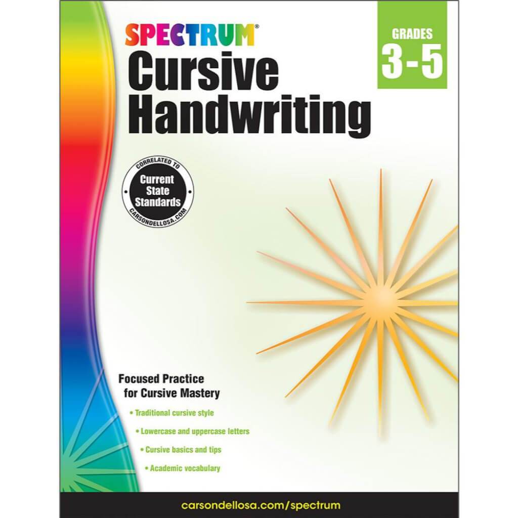 Spectrum Cursive Handwriting Workbook Grades 3?€“5 / Ages 8?€“11 