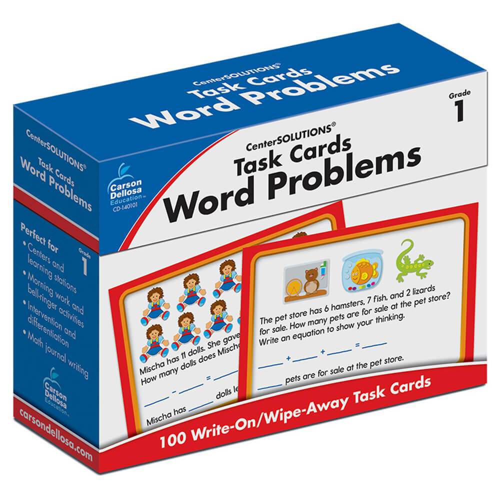 Task Cards Word Problems Learning Cards Gr.1