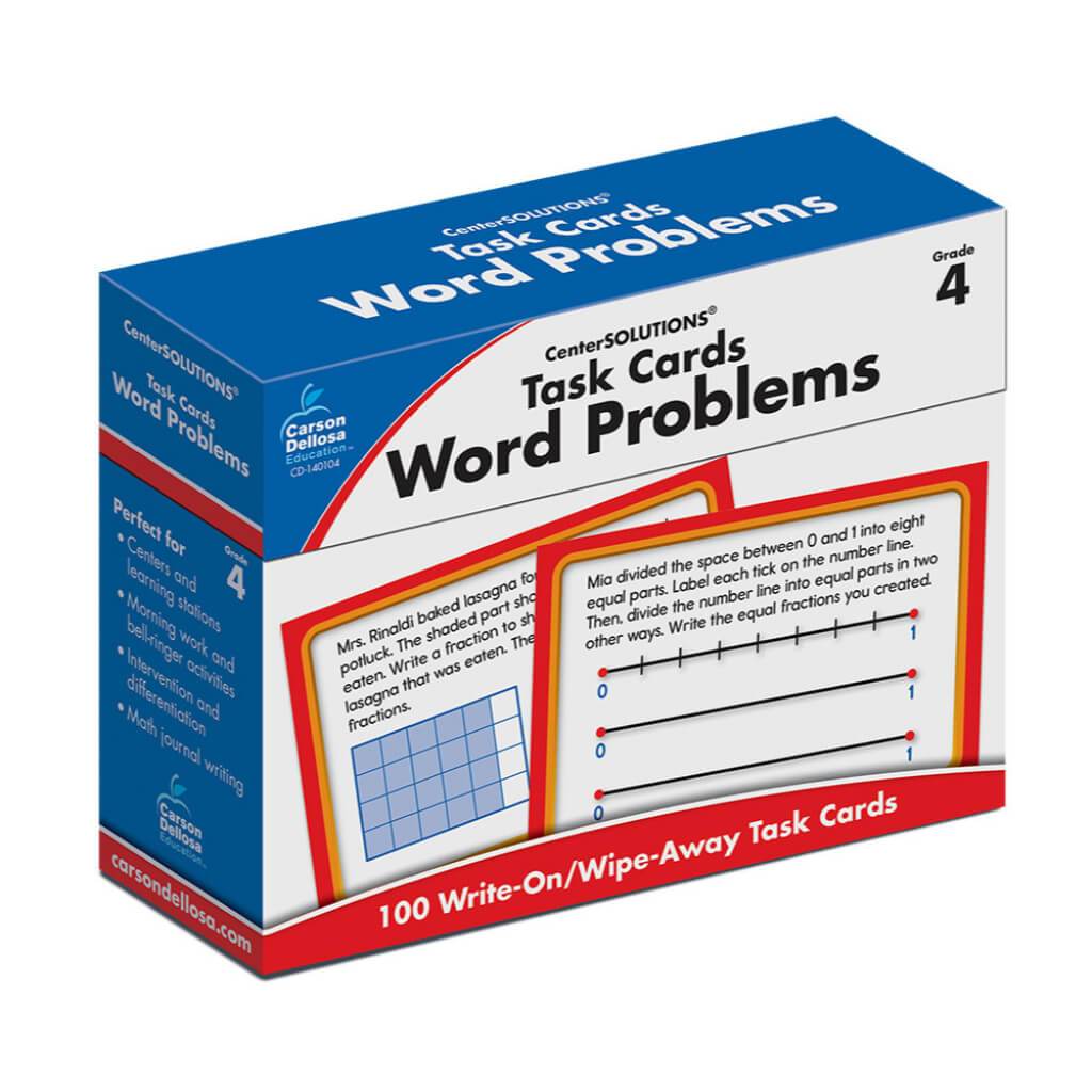 Task Cards: Word Problems Learning Cards Grade 4