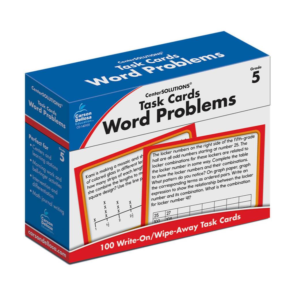 Task Cards: Word Problems Learning Cards Grade 5