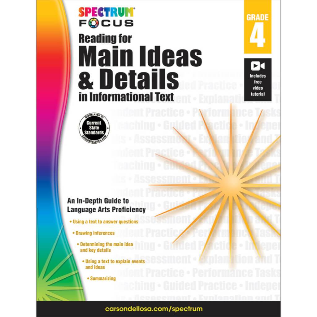 Spectrum Focus: Reading For Main Ideas And Details In Informational Text Workbook Grade 4 