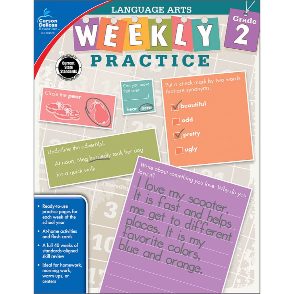 Weekly Practice Language Arts Workbook Grade 2 