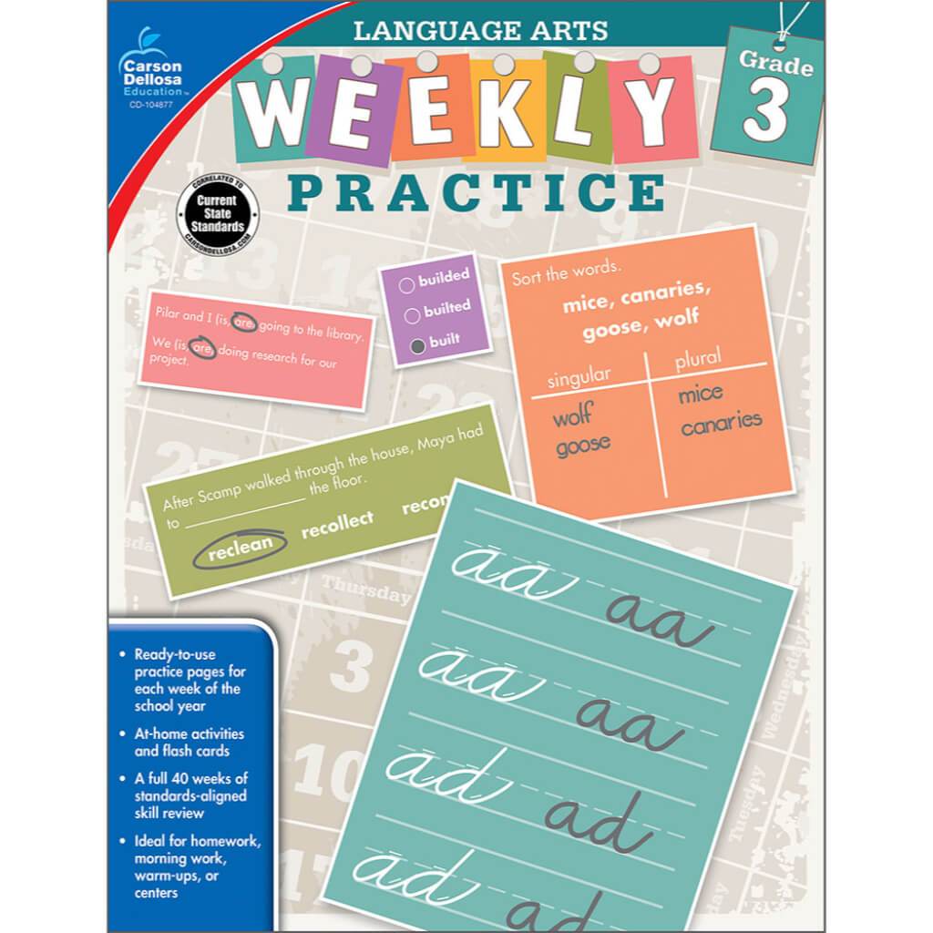 Weekly Practice Language Arts Workbook Grade 3 