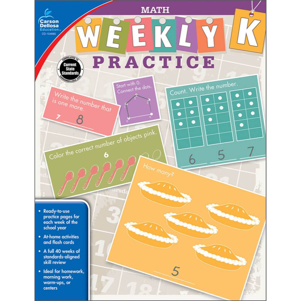 Weekly Practice Math Workbook Grade K 