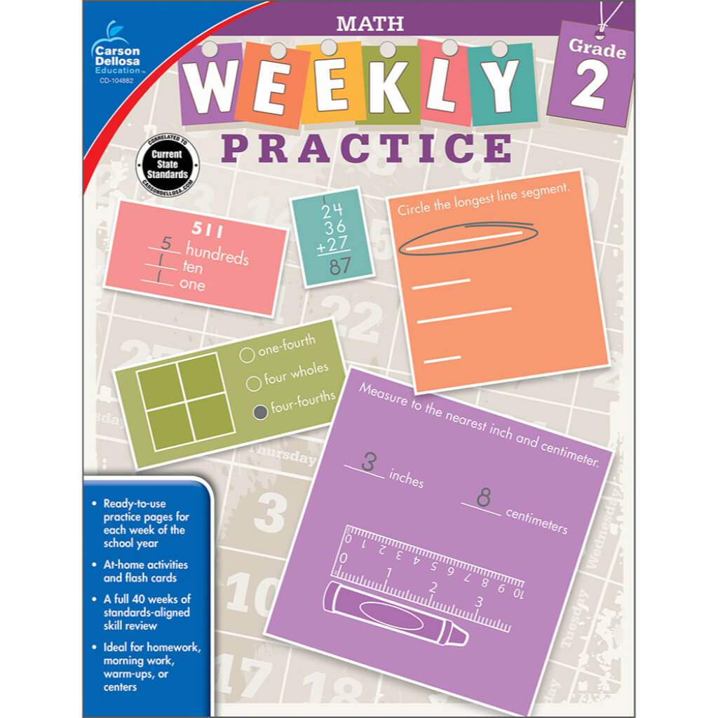 Weekly Practice Math Workbook Grade 2 
