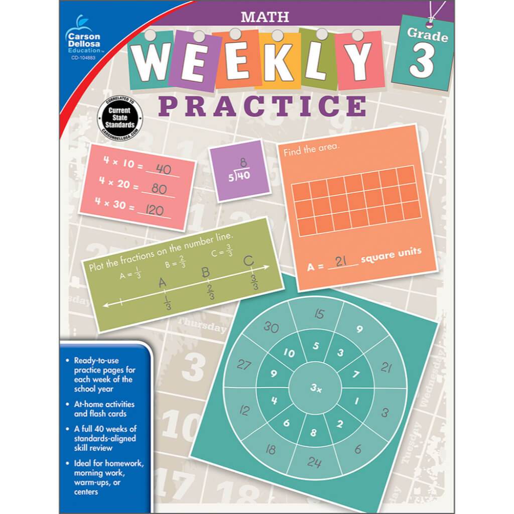 Weekly Practice Math Workbook Grade 3 