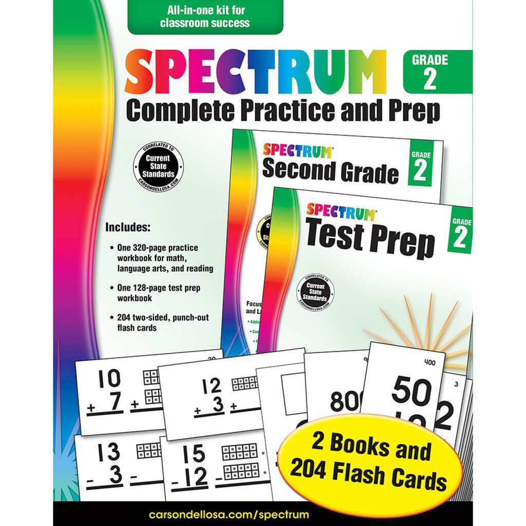 Spectrum Complete Practice Prep Workbook &amp; Flash Cards Grade 2