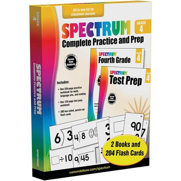 Spectrum Comp Practice Prep Workbook & Flsh Cards Gr. 4 