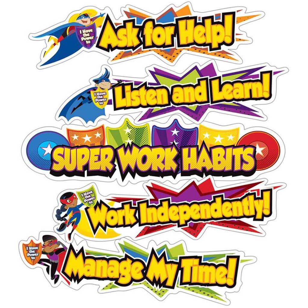 Super Power Super Work Habits Mini Bulletin Board Set 