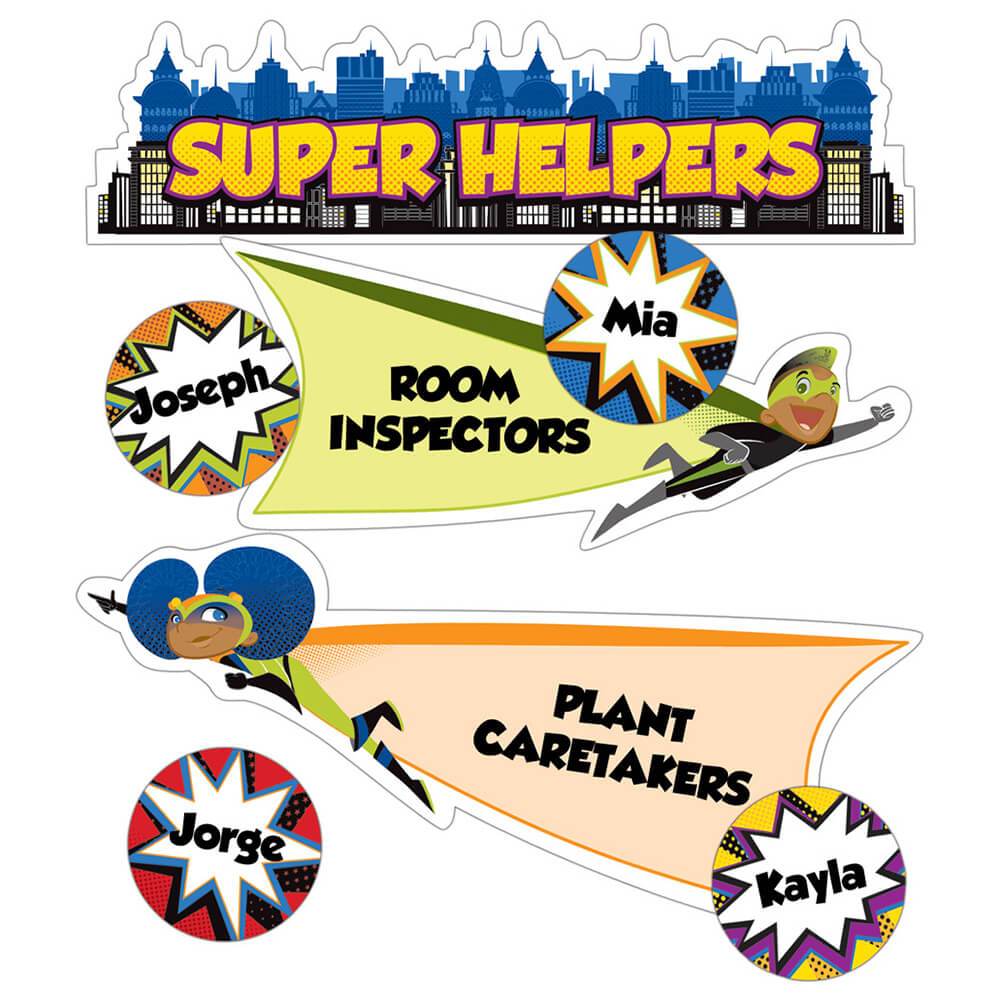 Super Power Super Helpers Mini Bulletin Board Set 