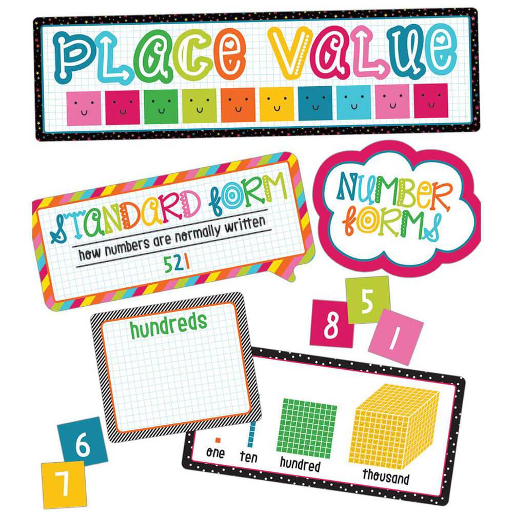 School Pop Place Value Mini Bulletin Board Set 