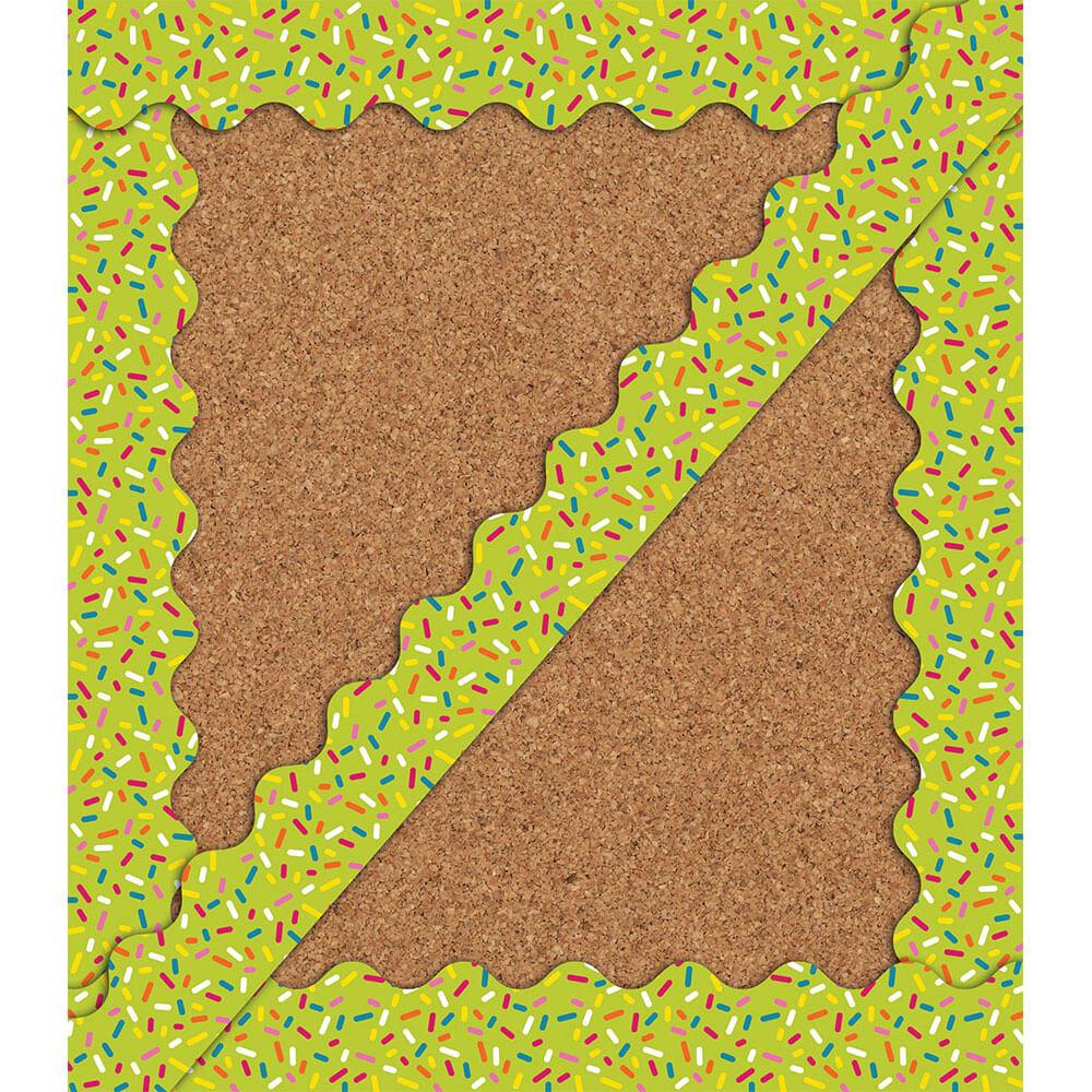 School Pop Lime Sprinkles Scalloped Borders 