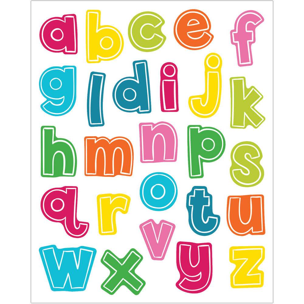 School Pop Alphabet Lowercase Letters Shape Stickers 