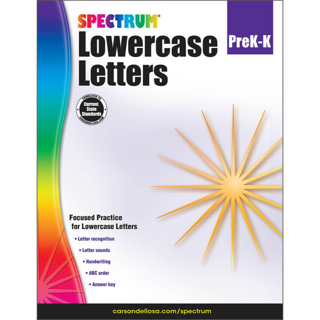 Spectrum Lowercase Letters Workbook Grade K 