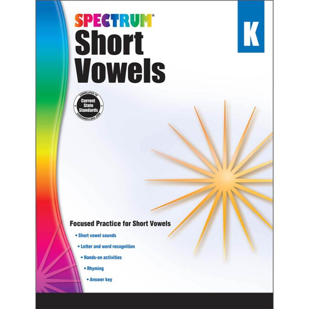 Spectrum Short Vowels Workbook Grade K 