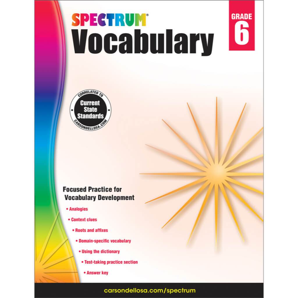 Spectrum Vocabulary Bk Workbook Grade 6 