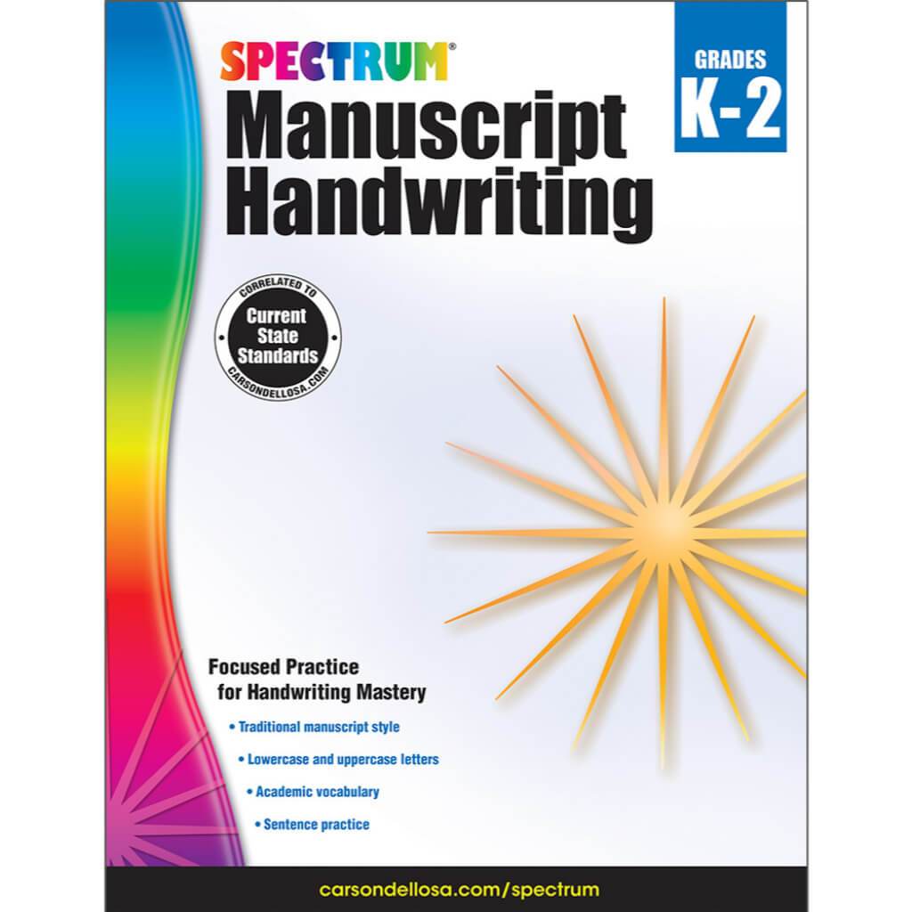 Spectrum Manuscript Handwriting Workbook Grades K–2 / Ages 5-8 