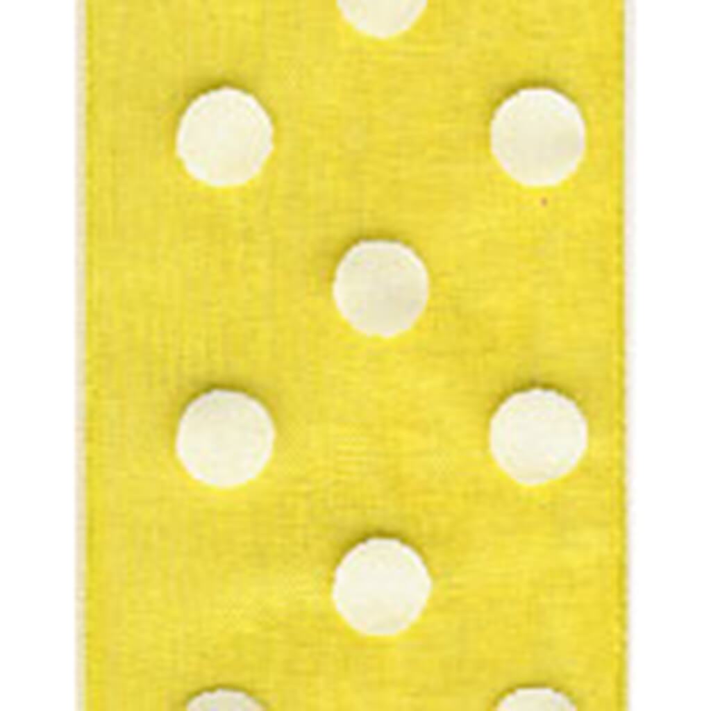 Sheer Dots 1-1/2in x 3yd Daffodil/White