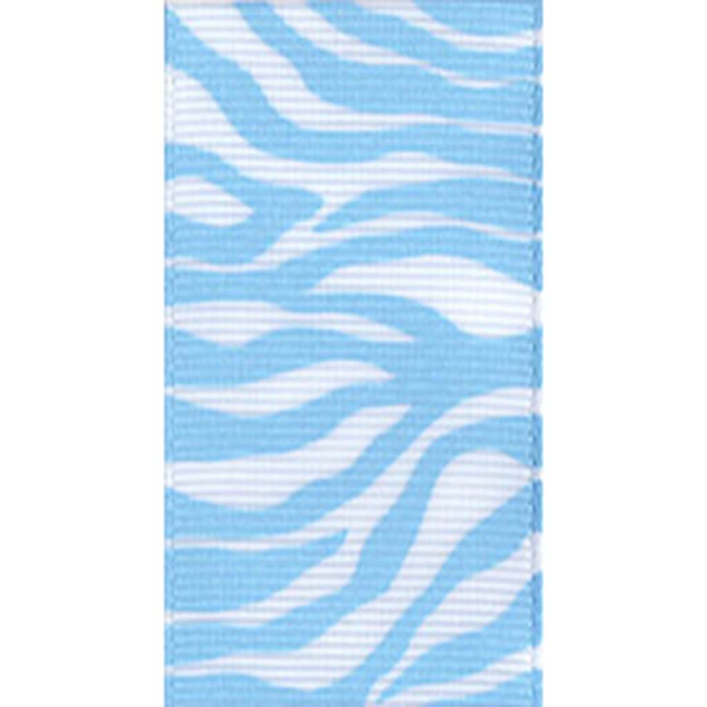 Zebra Fest Grosgrain 1 1/2in x 4yd Light Blue