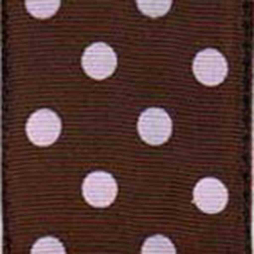 Polka Dots 1-1/2in x 3yd Espresso/Pink