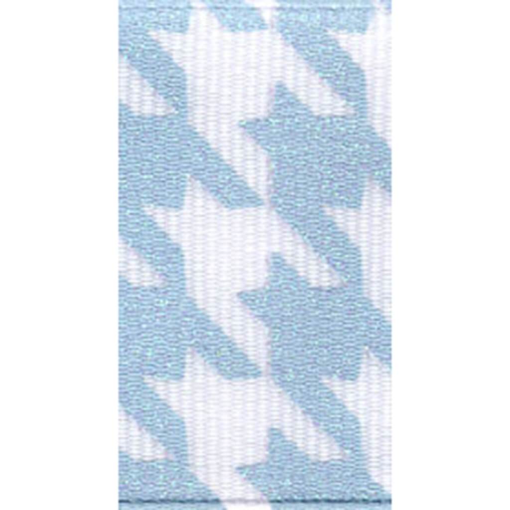 Hounds Tooth Grosgrain 7/8in x 4yd Light Blue