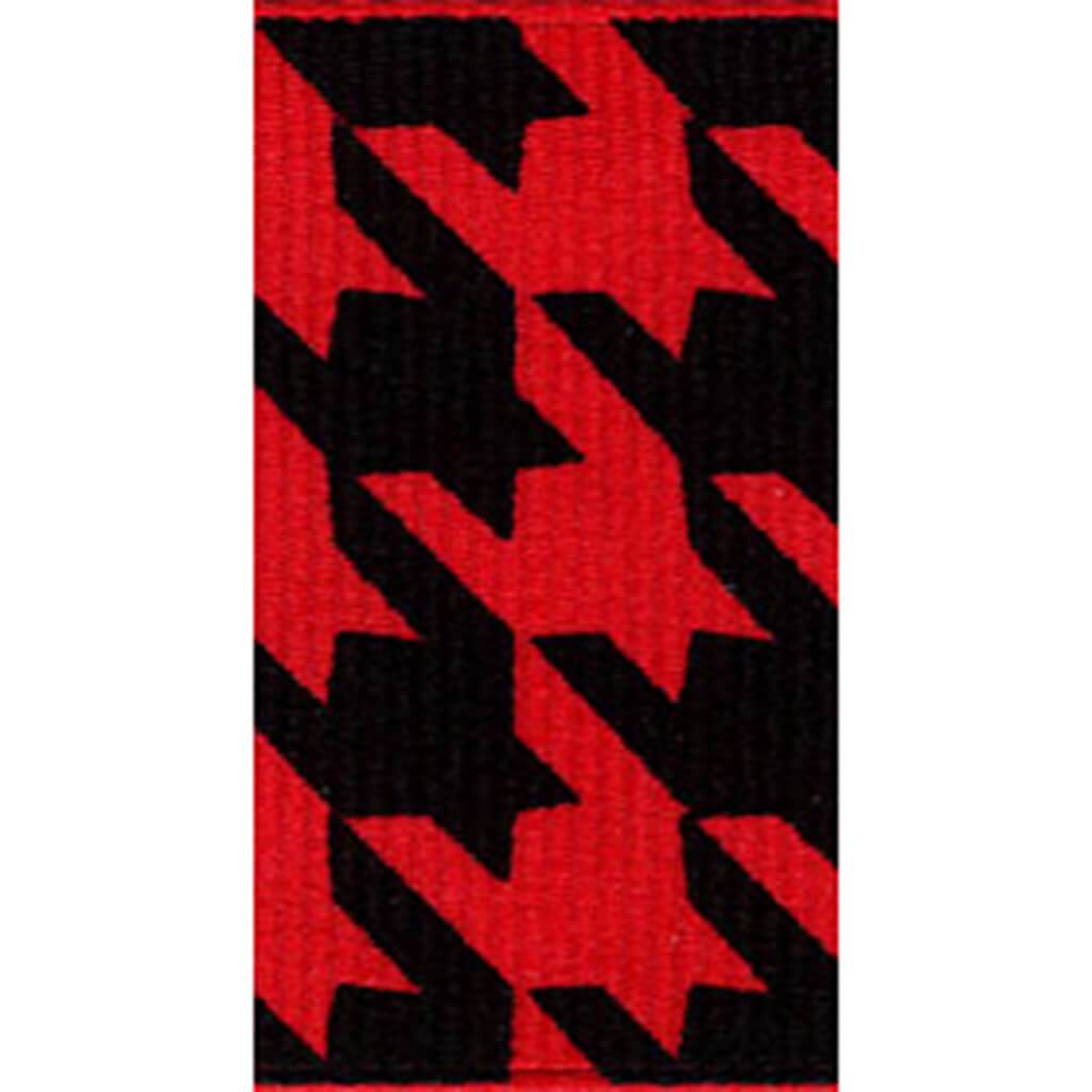 Hounds Tooth Grosgrain 7/8in x 4yd Red/Black