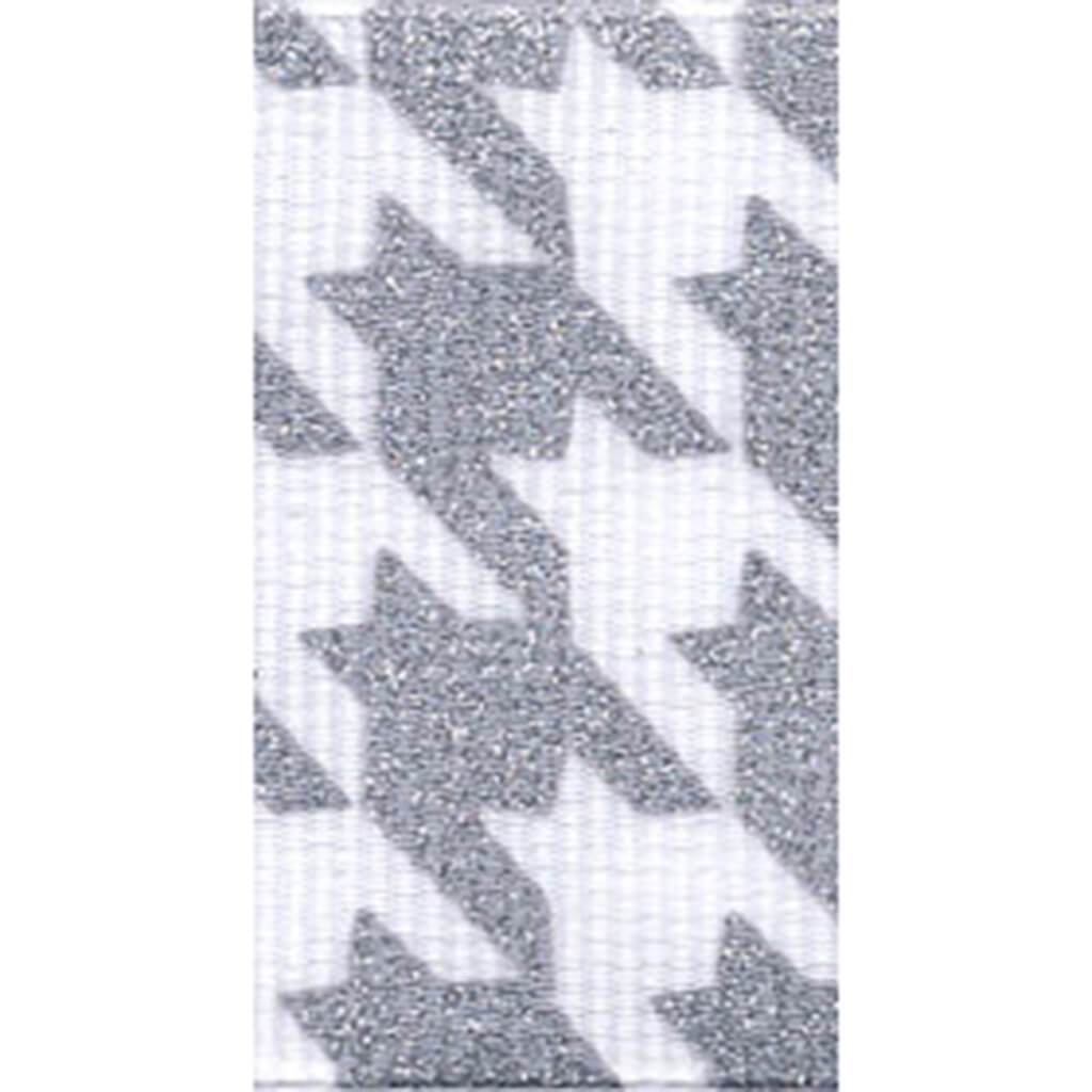 Hounds Tooth Grosgrain 1 1/2in x 3yd Platinum