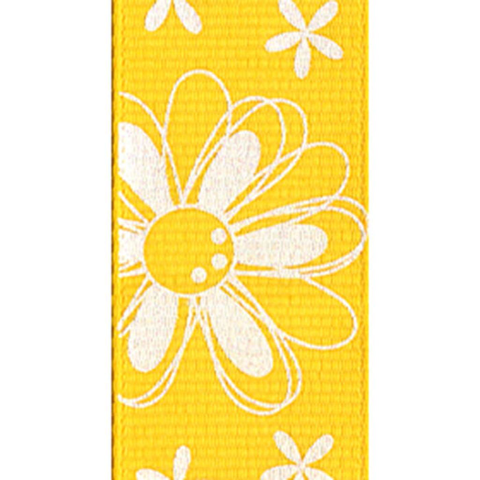 Glitter Daisy 7/8in x 4yd Yellow