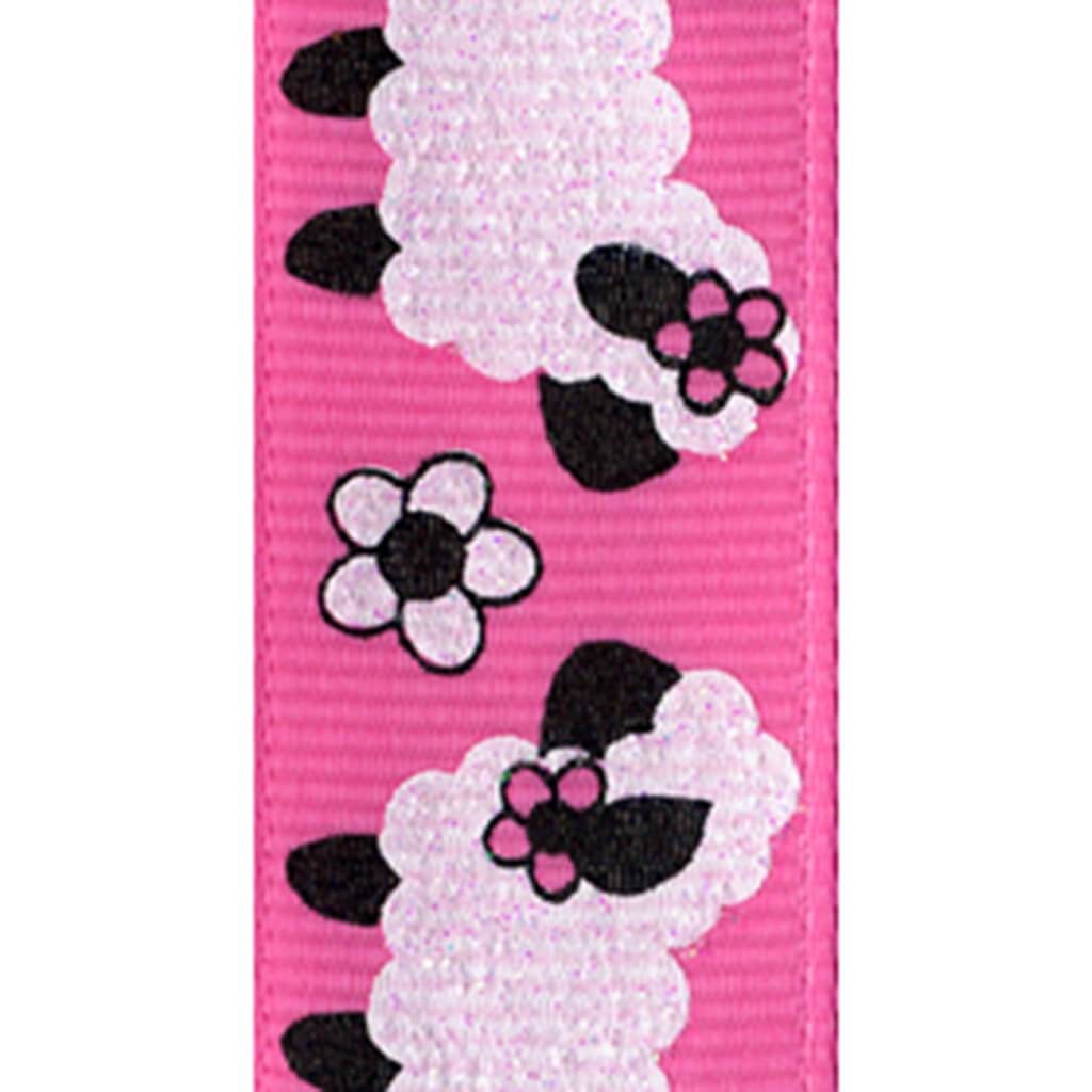 Glitter Bo Beep Sheep 7/8in x 4yd Hot Pink