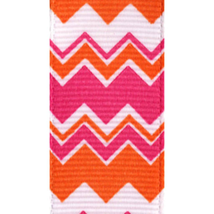 Chevron Passion 7/8in x 4yd Orange/Hot Pink