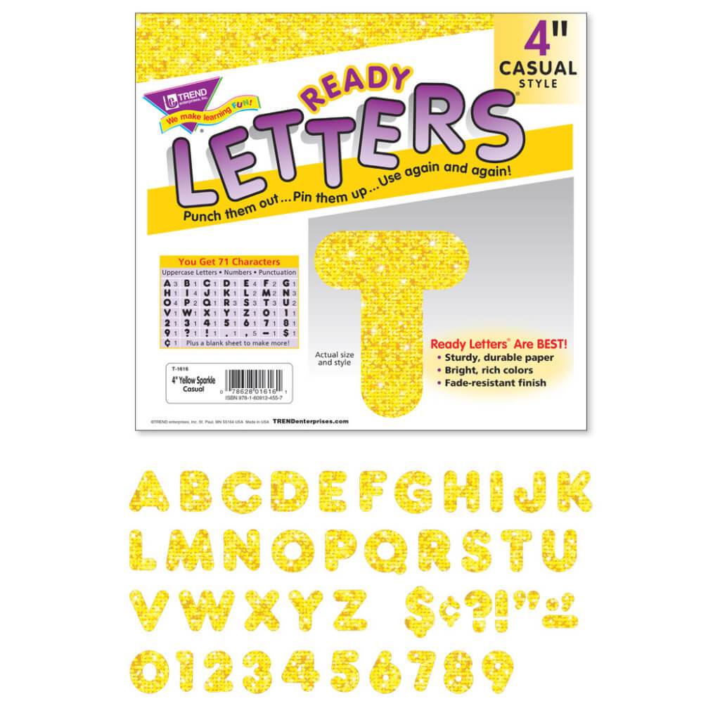 Ready Letters Sparkle Casual 4" Yellow 