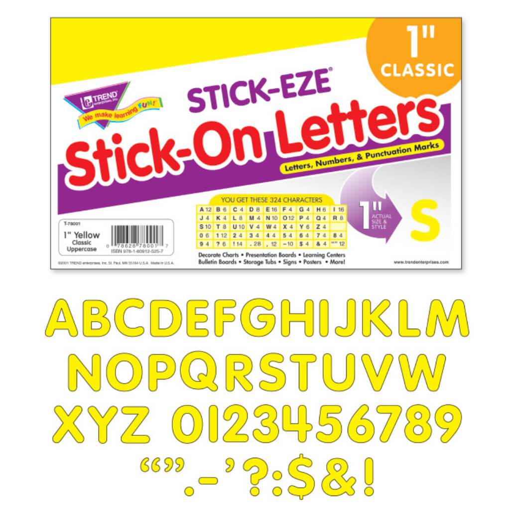 Stick-On Letters Classic 1" Yellow 