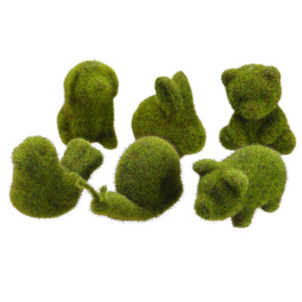 2.5-4&quot;ASST MOSS ANIMAL SET/6 