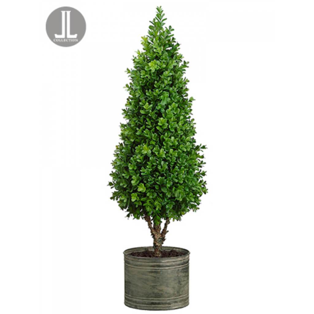 35&quot;BOXWOOD TOPIARY IN TIN POT 