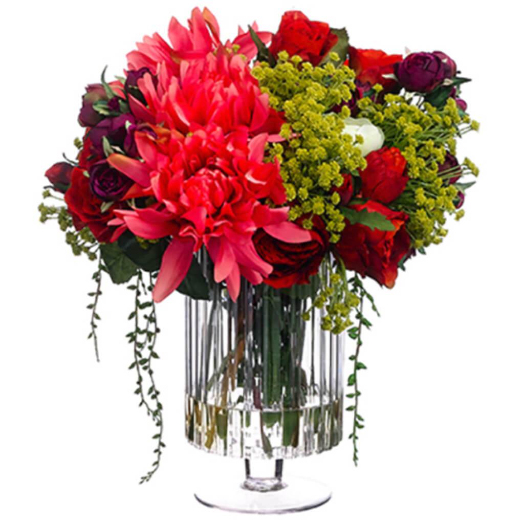 15inH x 15inW x 16inL DAHLIA/ROSE(VASE) 