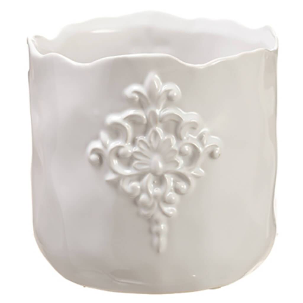 5.5H5.5"D CERAMIC VASE WH 